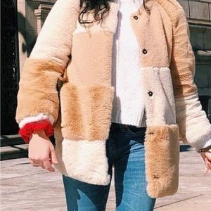 FAUX FUR JACKET! BCBG barely worn. Fits oversized